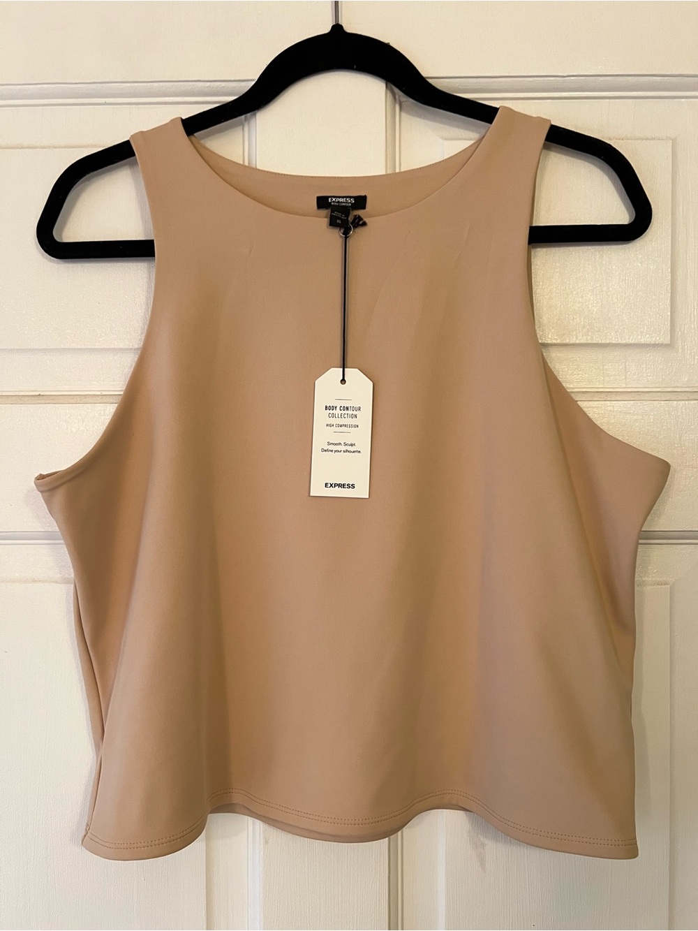 Express Women's Body Contour Collection Sleeveless Tank Top in Beige